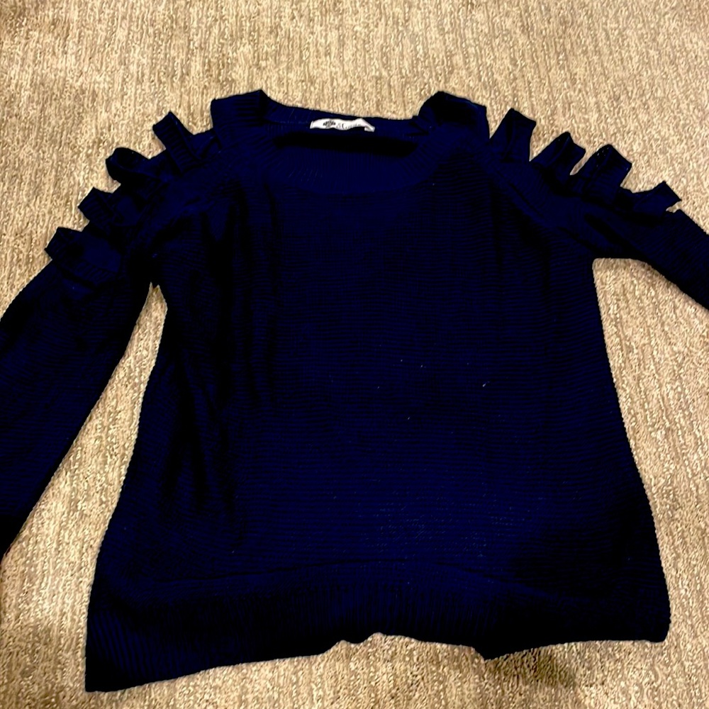 Navy thermal open shoulder tee navy s